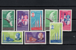 Paraguay 1964 Space, JFK Kennedy Set Of 8 Imperf. MNH - South America