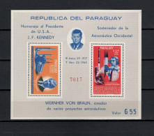 Paraguay 1964 Space, JFK Kennedy S/s MNH - South America