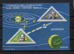 Paraguay 1965 Space, Galileo Galilei, Albert Einstein S/s MNH - Amérique Du Sud