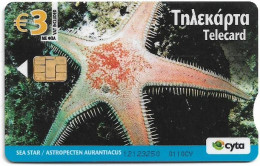 Cyprus - Cyta (Chip) - Underwater - Sea Star, 01.2010, 3€, 20.000ex, Used - Chipre