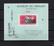 Paraguay 1965 Space, JFK Kennedy S/s Imperf. MNH - Amérique Du Sud