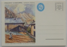 ANDORRE / SANTA COLOMA - Maison Ancienne Avec Paysan Travaillant Terre - Carte Postale Reproduisant Aquarelle CARME MAS - Andorre