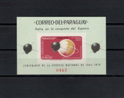 Paraguay 1966 Space, Italian Space Achievements S/s Imperf. MNH - Sud America