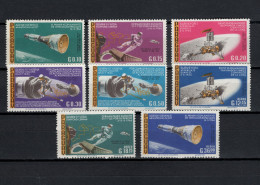 Paraguay 1966 Space, Moon Exploration Set Of 8 MNH - Sud America