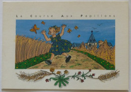 COURSE AUX PAPILLONS - Enfant / Petite Fille à  La Campagne - Dessin / Illustrateur INES - Butterflies