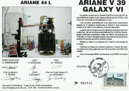 Espace 1990 10 12 - CSG - Ariane V39 - Satellite GALAXY VI - Europe