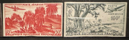Afrique Equoatoriale, Non Dentelés PA50-51 Neuf** Flore, Avions - Unused Stamps