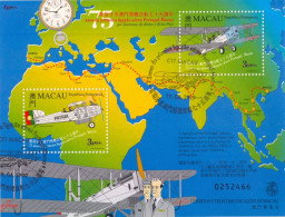 1999 MACAO , YV. HB 73 , 75 º ANIV. DE LA LÍNEA AÉREA PORTUGAL - MACAO  , MAT. PRIMER DIA - Blocs-feuillets