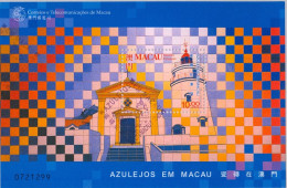 1998 MACAO , YV. HB 65 , AZULEJOS DE MACAO , ARTE , FAROS   , MAT. PRIMER DIA - Blokken & Velletjes