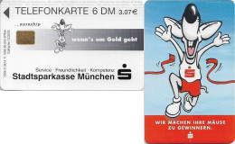 Germany - Sparkasse - Wir Machen Ihre Mäuse Zu Gewinnern (Overp 'Stadtsparkasse München') - O 0614 - 11.1999, 6DM, Used - O-Series : Customers Sets