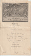 Menu Du 21 Avril 1923 Avec Gravure De La Vue D’un Cellier De La Maison De Champagne Michelberger à Reims - Menu