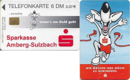 Germany - Sparkasse - Wir Machen Ihre Mäuse Zu Gewinnern (Overprint 'Amberg Sulzbach') - O 0614 - 11.1999, 6DM, Used - O-Reeksen : Klantenreeksen
