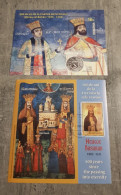 ROMANIA ANNIVERSARY DEATH NEAGOE BASARAB &MIRCEA THE OLD 2 MINIATURE SHEETS USED - Gebruikt