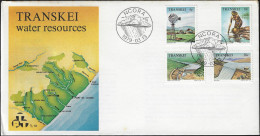 Transkei 1979 Y&T 54 à 57 Sur FDC. Développement Des Ressources Hydrologiques. Éolienne, Irrigation, Barrage, Pluie - Agua