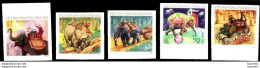 1295  Elephants - Circus - North Vietnam Yv 809-12 Imperforated - 6,85 . -- - Elefantes