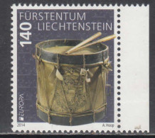 2014 Liechtenstein Drums Musical Instruments Europa Complete Set Of 1 MNH @ BELOW FACE VALUE - Neufs