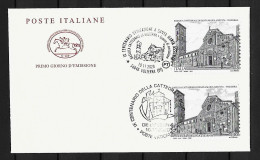 2020 Joint/Congiunta Italy And Vatican, MIXED FDC ITALY WITH BOTH STAMPS: Volterra Cathedral - Emissions Communes