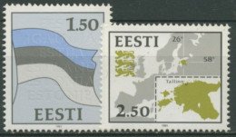 Estland 1991 Nationale Symbole Flagge Landkarte 174/75 Postfrisch - Estonia
