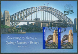 Australien 2007 SBERATEL Prag Sydney Hafenbrücke Block 69 I Gestempelt (C24267) - Blocs - Feuillets