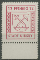 Niesky (Oberlausitz) 1945 Freimarke 4 Unterrand Postfrisch - Autres & Non Classés