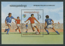 Kambodscha 1983 Olympiade Los Angeles: Fussball Block 128 Postfrisch (C6788) - Cambogia