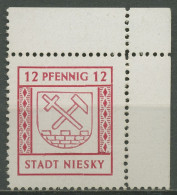 Niesky (Oberlausitz) 1945 Freimarke 4 Ecke Oben Rechts Postfrisch - Sonstige & Ohne Zuordnung