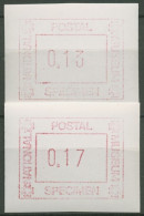 Großbritannien ATM 1984 ATM Postal Museum Satz 2 Werte ATM 1.1 S4 Postfrisch - Post & Go (automatenmarken)