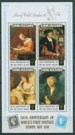 Cook-Inseln 1990 150 Jahre Briefmarken Gemälde Block 195 Postfrisch (C27804) - Islas Cook