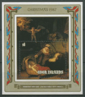 Cook-Inseln 1987 Weihnachten Gemälde V. Rembrandt Block 184 Postfrisch (C27800) - Islas Cook