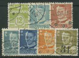 Dänemark 1952 Freimarken Wellenlinien König Frederik IX. 332/38 Gestempelt - Usati