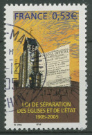 Frankreich 2005 Gesetzt Kirche Und Staat Kirchturm 4024 Gestempelt - Used Stamps