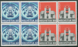 Schweiz 1993 Europa CEPT Zeitgenössi. Kunst Häuser 1499/00 4er-Block Postfrisch - Unused Stamps