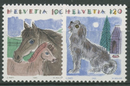 Schweiz 1993 Tiere Pferde Hunde 1491/92 Postfrisch - Unused Stamps