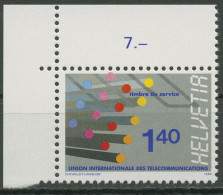 Int. Fernmeldeunion (UIT/ITU) 1988 Glasfaserkabel 14 Ecke Postfrisch - Dienstzegels