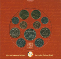 Belgien 2000 Kursmünzen 50 Cent - 50 Franc + Medaille Im Folder, St (m5516) - Other & Unclassified