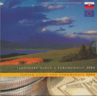Slowakei 2004 Kursmünzen 50 Heller - 10 Kronen+Euro Probe Im Folder, St (m5537) - Slovakia