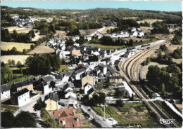 CPSM. 23 LA COURTINE. VUE AERIENNE. QUARTIER DE LA GARE. - La Courtine