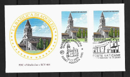 2020 Joint/Congiunta Vatican And Italy, MIXED FDC VATICAN WITH BOTH STAMPS: Basilica Aquileia - Emissions Communes