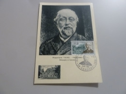 Vouziers - Hippolyte Taine (1828-1893) Philosophe - 30c.+10c. - Yt 1475 - Carte Philatélique Premier Jour - Année 1966 - - Otros & Sin Clasificación