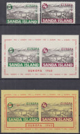 INSEL SANDA (Schottland), Nichtamtl. Briefmarken, 2 Blöcke + 2 Marken Postfrisch **, Europa 1965, Europabrücke Innsbruck - Schottland