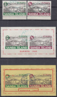 INSEL SANDA (Schottland), Nichtamtl. Briefmarken, 2 Blöcke + 2 Marken Gestempelt, Europa 1965, Europabrücke Innsbruck - Escocia