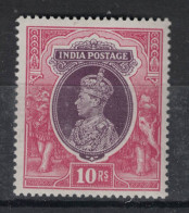 Inde 1937 - Yvert 158 Neuf AVEC Charnière - Sc#165, SG 262 - KGVI 10R - Roi George VI - 1936-47 Koning George VI