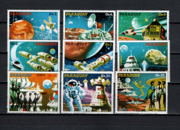 Paraguay 1978 Space, Future Space Projects Set Of 9 MNH - Sud America