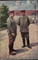 CPA Kaiser Wilhelm II., Generalfeldmarschall Paul Von Hindenburg, Schloss Zu Posen, 1915 - Koninklijke Families