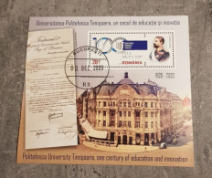 ROMANIA POLITEHNICA UNIVERSITY TIMIȘOARA MINIATURE SHEET USED - Gebruikt