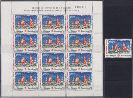 F-EX49322 SPAIN ESPAÑA MNH 1992 OLYMPIC GAMES BARCELONA SAILING BOAT SHEET.  - Ete 1992: Barcelone