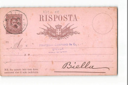 16160 01  CARTOLINA POSTALE  - VERCELLI X FRATELLI CARPANO BIELLA - Entiers Postaux