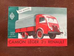 (4) DOCUMENT Commercial RENAULT  Camoin Léger 2t.5 RENAULT Camlon Bâche TYPE R 2161 - Cars