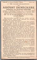 Bidprentje St-Eloois-Winkel - Deneckere August (1863-1944) - Santini