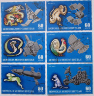 MONGOLIA ~ 1972 ~ S.G. NUMBERS 711 + 714 - 715 + 718 - 719 +722, ANIMAL SIGNS & SPACE EXPLORATION. ~ VFU #03471 - Mongolië